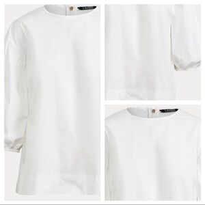 Ralph Lauren Bishop Sleeve White Blouse size S